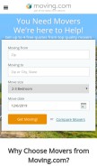 How moving.com looks like on a mobile device such as an iPhone.