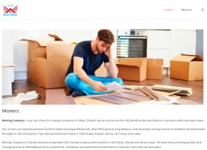 How movingcompany.ae looks like on a tablet such as an iPad.