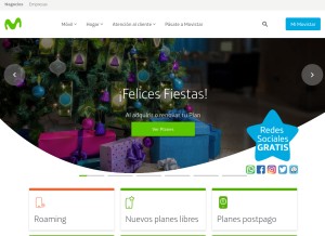 How movistar.cr looks like on a tablet such as an iPad.