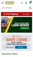 How mowersdirect.com looks like on a mobile device such as an iPhone.