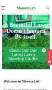 How mowerslab.com looks like on a mobile device such as an iPhone.