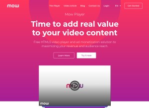 How mowplayer.com looks like on a tablet such as an iPad.
