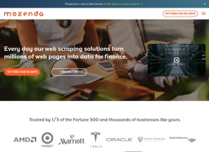 How mozenda.com looks like on a tablet such as an iPad.
