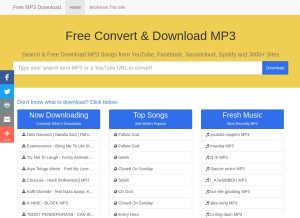 How mp3download.center looks like on a tablet such as an iPad.
