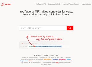 How mp3hub.com looks like on a tablet such as an iPad.