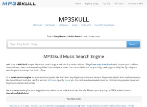 How mp3skulls.icu looks like on a tablet such as an iPad.