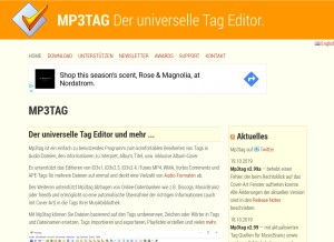 How mp3tag.de looks like on a tablet such as an iPad.