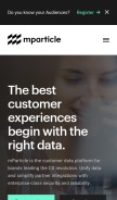 How mparticle.com looks like on a mobile device such as an iPhone.