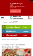 How mpr.org looks like on a mobile device such as an iPhone.