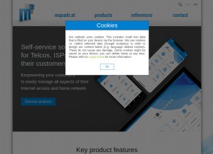 How mquadr.at looks like on a tablet such as an iPad.