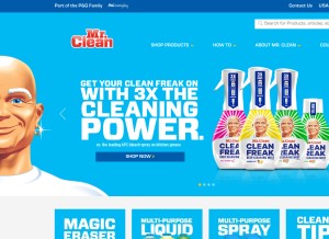 How mrclean.com looks like on a tablet such as an iPad.