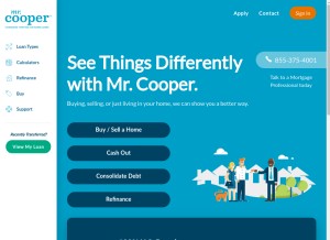 How mrcooper.com looks like on a tablet such as an iPad.