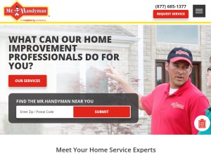 How mrhandyman.com looks like on a tablet such as an iPad.
