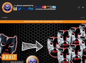 How mrmaskman.com looks like on a tablet such as an iPad.