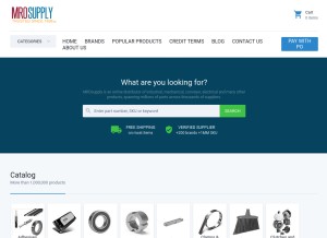 How mrosupply.com looks like on a tablet such as an iPad.