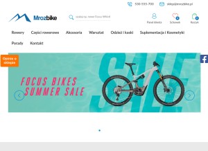 How mrozbike.pl looks like on a tablet such as an iPad.