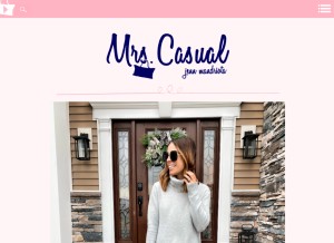 How mrscasual.com looks like on a tablet such as an iPad.