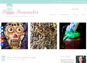 How mrshappyhomemaker.com looks like on a tablet such as an iPad.