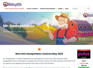 How mrsweepstakes.com looks like on a tablet such as an iPad.