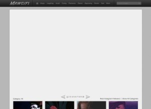 How mrwgifs.com looks like on a tablet such as an iPad.