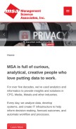 How msa.com looks like on a mobile device such as an iPhone.