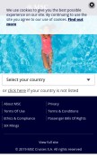 How msccruises.com looks like on a mobile device such as an iPhone.