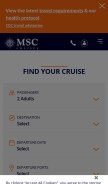 How msccruisesusa.com looks like on a mobile device such as an iPhone.