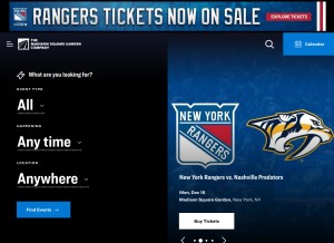 How msg.com looks like on a tablet such as an iPad.