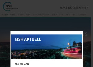 How msh.de looks like on a tablet such as an iPad.