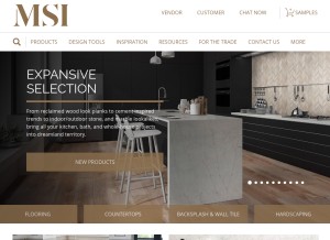 How msisurfaces.com looks like on a tablet such as an iPad.