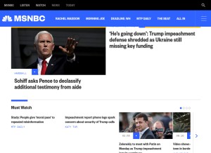 How msnbc.com looks like on a tablet such as an iPad.