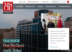 How msoe.edu looks like on a tablet such as an iPad.