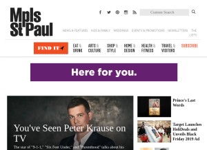 How mspmag.com looks like on a tablet such as an iPad.