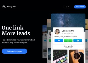 How mssg.me looks like on a tablet such as an iPad.