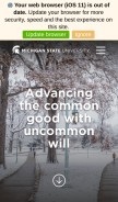 How msu.edu looks like on a mobile device such as an iPhone.