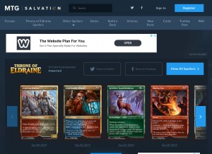 How mtgsalvation.com looks like on a tablet such as an iPad.