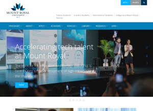 How mtroyal.ca looks like on a tablet such as an iPad.