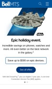 How mts.ca looks like on a mobile device such as an iPhone.