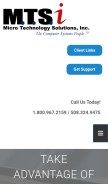 How mtsolutions.net looks like on a mobile device such as an iPhone.