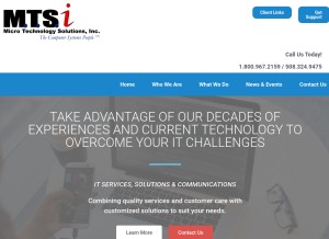 How mtsolutions.net looks like on a tablet such as an iPad.