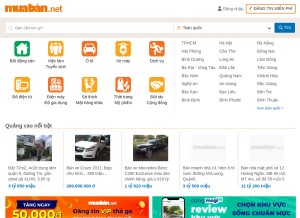 How muaban.net looks like on a tablet such as an iPad.