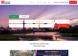 How muabannhadat.vn looks like on a tablet such as an iPad.