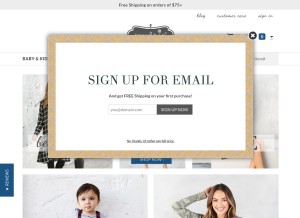 How mud-pie.com looks like on a tablet such as an iPad.