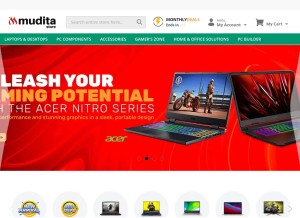 How mudita.com.np looks like on a tablet such as an iPad.