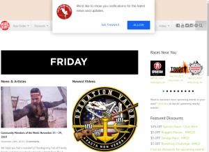 How mudrunguide.com looks like on a tablet such as an iPad.