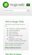 How mugo.ca looks like on a mobile device such as an iPhone.