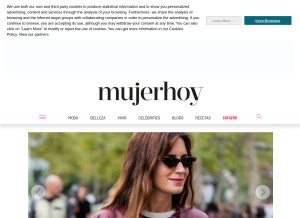 How mujerhoy.com looks like on a tablet such as an iPad.