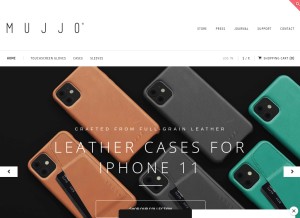 How mujjo.com looks like on a tablet such as an iPad.