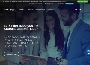 How multicert.com looks like on a tablet such as an iPad.
