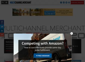 How multichannelmerchant.com looks like on a tablet such as an iPad.